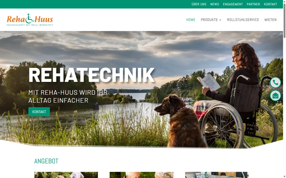 Website der Reha-Huus GmbH